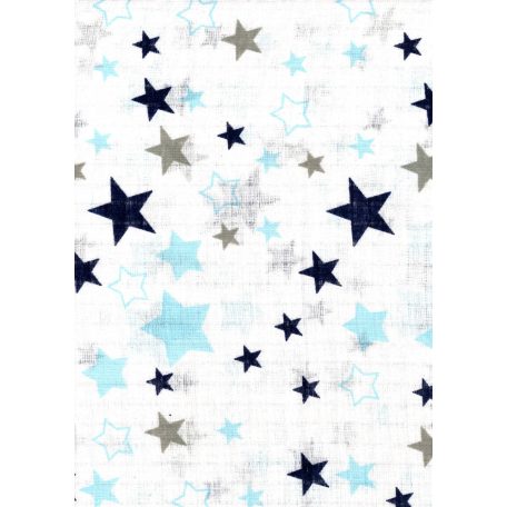 Mintás textil pelenka 1db-os - kék,szürke csillagok
