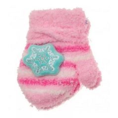 Yo! Bébi 3D-s téli kesztyű 10 cm - Rózsaszín/hópelyhes
