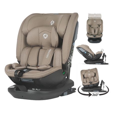 Coccolle Velsa iSize 360°-ban forgatható ISOFIX gyermekülés (40-150 cm) - Taupe brown 