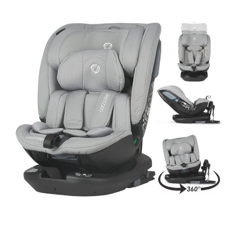 Coccolle Velsa iSize 360°-ban forgatható ISOFIX gyermekülés (40-150 cm) - Neutral grey 