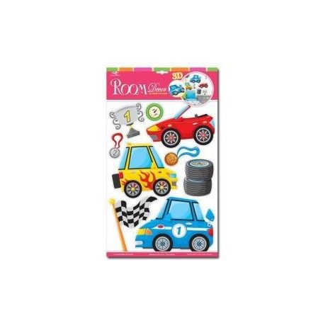 Falidekor 3D versenyautók 