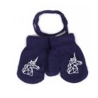 Yo!club téli kesztyű 12 cm - sötétkék/egyszarvú