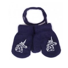 Yo!club téli kesztyű 12 cm - sötétkék/egyszarvú