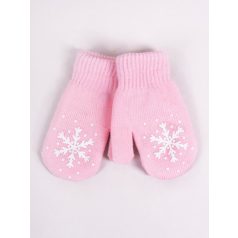 Yo!club téli kesztyű 12 cm - rószaszín/hópehely