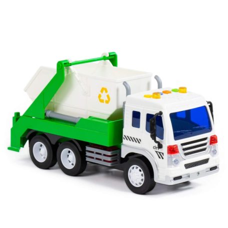 Polesie Toys City konténeres autó - fehér/zöld