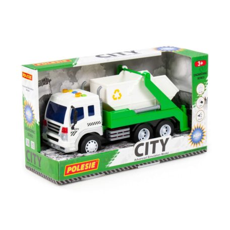 Polesie Toys City konténeres autó - fehér/zöld