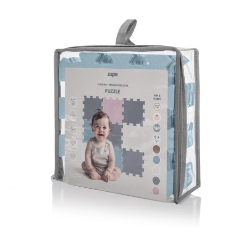 Zopa szivacs puzzle 30x30 cm 9db - Floral  Blue