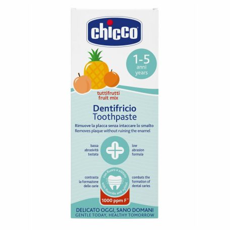 Chicco Vegyes gyümölcs ízű fogkrém 50 ml fluoridos xilittel Tuttifrutti 1-5 év