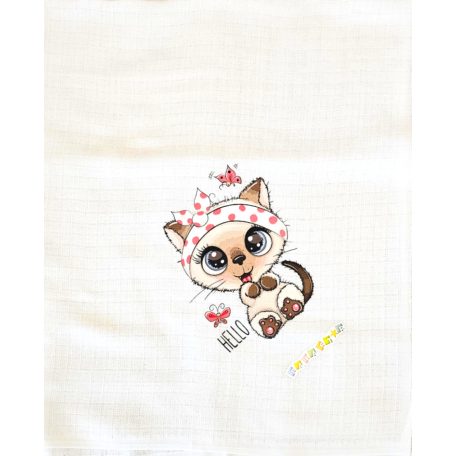 Babastar mintás textil pelenka 1db-os - Cica pillangóval