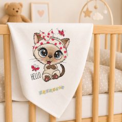 Babastar mintás textil pelenka 1db-os - Cica pillangóval