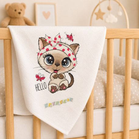 Babastar mintás textil pelenka 1db-os - Cica pillangóval