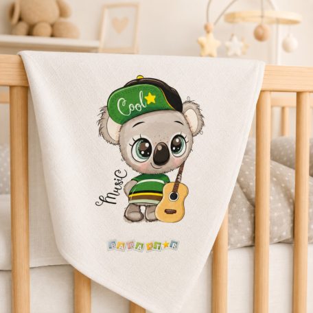 Babastar mintás textil pelenka 1db-os - Koala gitárral