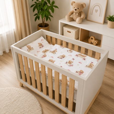 Baby Shop ágynemű huzat 90*120 cm - Mackó álom rózsaszín
