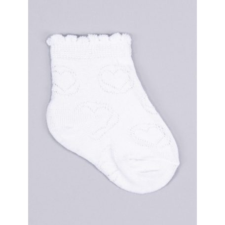 Yo! Baby pamut zokni 17/19 - fehér, mintás