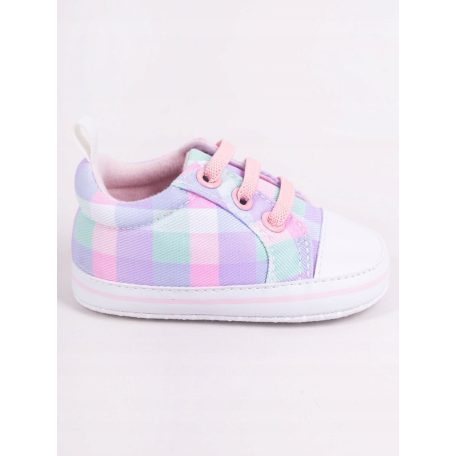 Yoclub Bébi Cipő 6-12 hó - Színes kockás