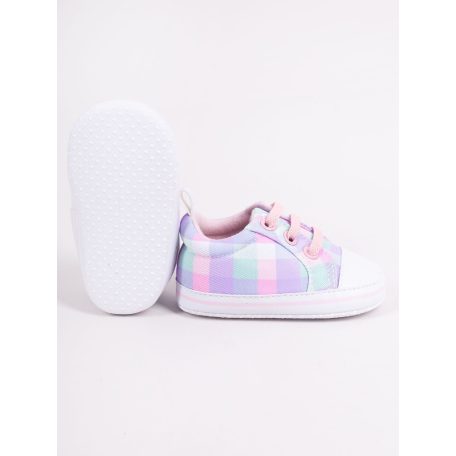 Yoclub Bébi Cipő 6-12 hó - Színes kockás