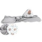 Baby Shop kapucnis fürdőlepedő 100*100 cm - Lulu natural szürke