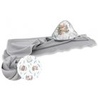 Baby Shop kapucnis fürdőlepedő 100*100 cm - Lulu natural szürke