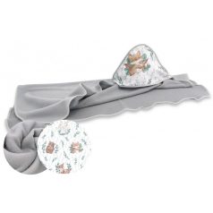   Baby Shop kapucnis fürdőlepedő 100*100 cm - Lulu natural szürke