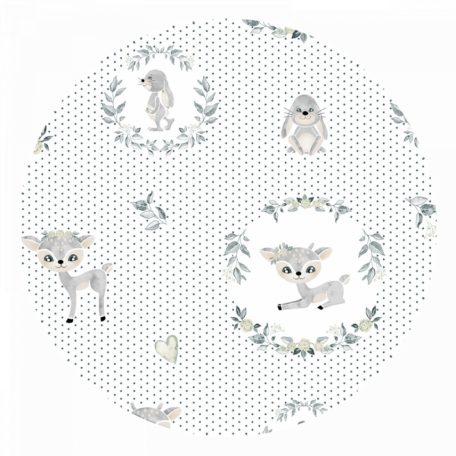 Baby Shop kapucnis fürdőlepedő 100*100 cm - szürke/zöld őzike