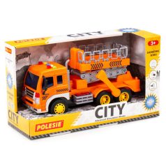 Polesie Toys City emelőkosaras autó - narancs