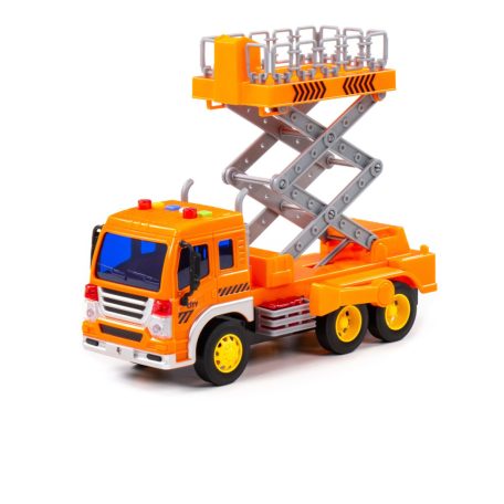 Polesie Toys City emelőkosaras autó - narancs