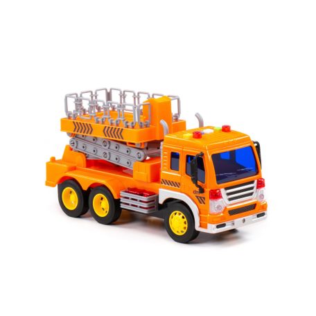 Polesie Toys City emelőkosaras autó - narancs