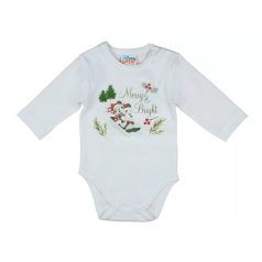   Disney Mickey és Minnie vintage karácsonyi hosszú ujjú baba body fehér (74)