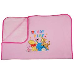   Pamut-wellsoft babatakaró Micimackó & barátai mintával 70x90cm - rózsaszín