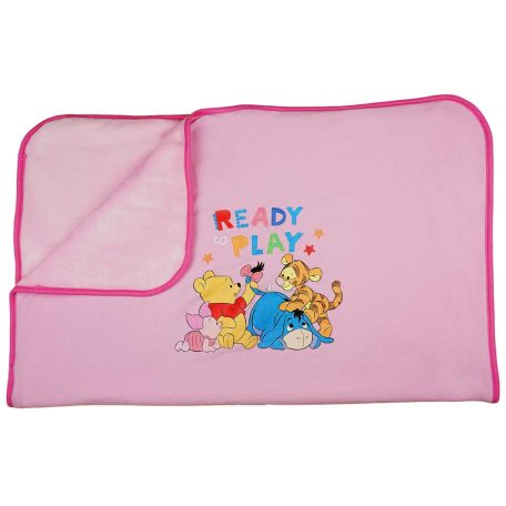 Pamut-wellsoft babatakaró Micimackó & barátai mintával 70x90cm - rózsaszín