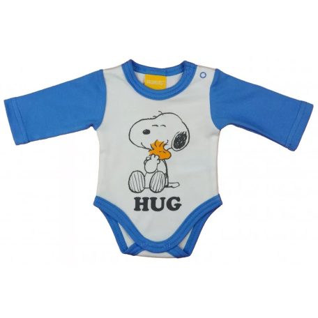 Hosszú ujjú baba body Snoopy mintával  (50) - fehér/kék