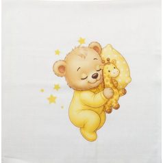 Textil tetra kifogó sárga Maci mintával 140*140 cm 