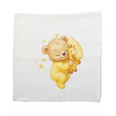 Textil tetra kifogó sárga Maci mintával 140*140 cm 