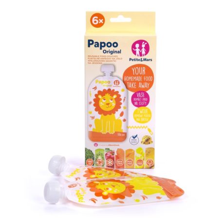 PETITE&MARS Papoo Original tasak bébiételekhez, lion, 6 db