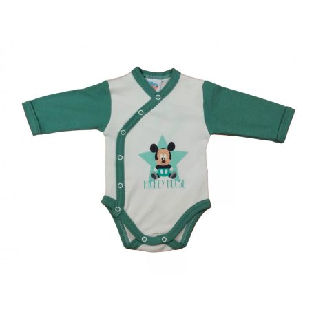 Disney Mickey elöl patentos hosszú ujjú body (50) - zöld