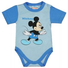 Rövid ujjú baba body Mickey egér mintával (62) - kék