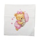 Textil tetra pelenka rózsaszín maci mintával 70x70cm 