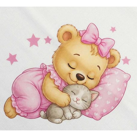 Textil tetra kifogó rózsaszín Maci mintával 140*140 cm 