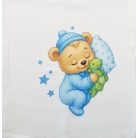 Textil tetra pelenka kék maci mintával 70x70cm 
