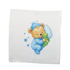 Textil tetra pelenka kék maci mintával 70x70cm 