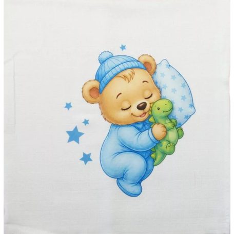 Textil tetra kifogó kék Maci mintával 140*140 cm 
