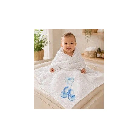 Textil tetra kifogó kék Cipős mintával 140*140 cm 