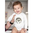Hosszú ujjú baba body állatos mintával (56) - Süni  