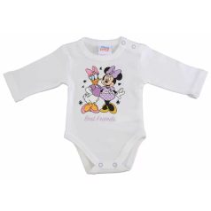   Disney Minnie mintával nyomott hosszú ujjú baba body (44) - fehér