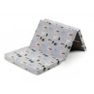 Összehajtható matrac utazóágyhoz 60x120cm - szürke őzike és süni 