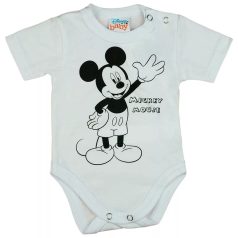 Rövid ujjú baba body Mickey egér mintával (56) - fehér 