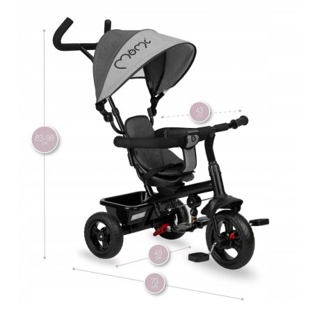 MoMi IRIS tricikli (forgatható üléssel) - Grey