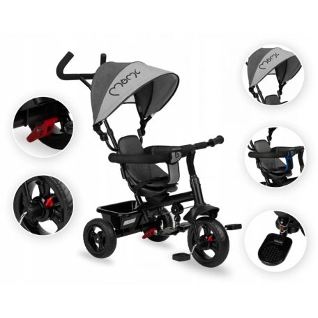 MoMi IRIS tricikli (forgatható üléssel) - Grey