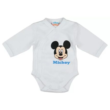 Disney Mickey Elöl patentos hosszú ujjú baba body fehér (68)