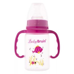 Baby Bruin fogós cumisüveg 120 ml - rózsaszín halacskás